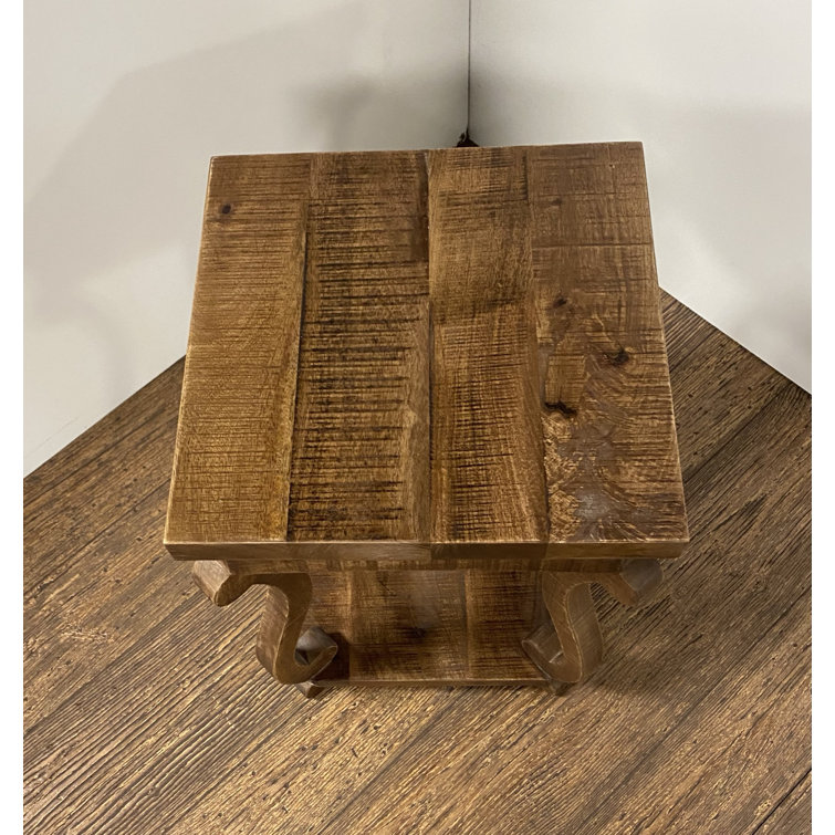 ZeaZu Modern Farmhouse Solid Wood Scroll End Table Wayfair Canada